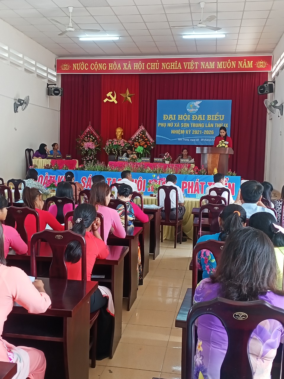 Hội Liên hiệp Phụ nữ xã Sơn Trung  tổ chức Đại hội Đại biểu Phụ nữ xã lần thứ IX nhiệm kỳ 2021-2026